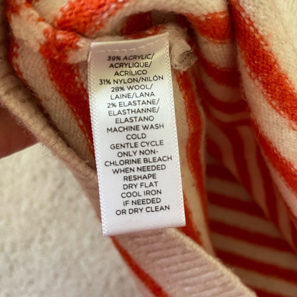 Orange and cream striped short sleeve sweater - Picture 6 of 6